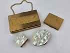 Lot Vintage Mother of Pearl Compacts Pill Case Cigarette Case Elgin Purse