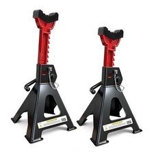 3 Ton Jack Stands 6,600 lbs - Heavy Duty Car 3 Ton Double Locking Black Red