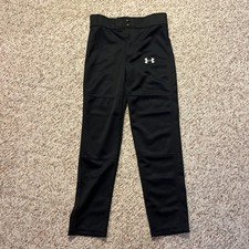 UNDER ARMOUR Heat Gear Elastic Waist Black Baseball Pants Youth Size Medium NWT