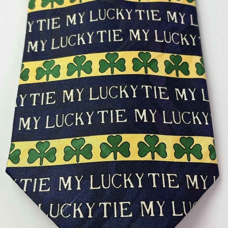 Gravata masculina Steven Harris My Lucky Tie Shamrocks St. Patricks Day verde - Imagem 3 de 4