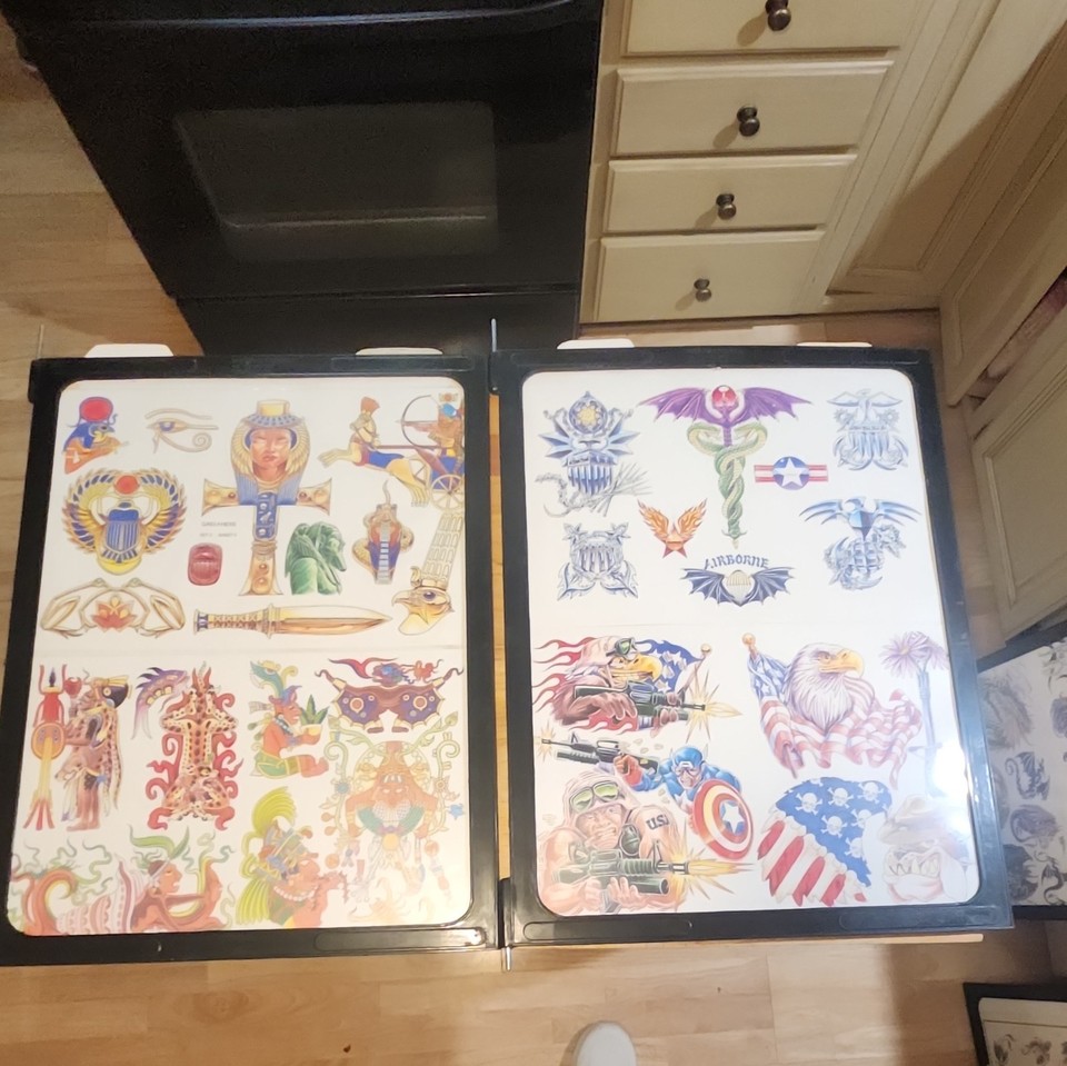Tattoo Flash Design Sheets Portfolio Binder GALL-HEX-E | eBay
