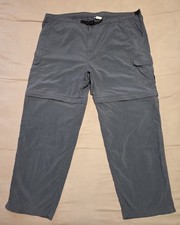 REI Pants Men XXLarge Gray Cargo Nylon Hiking Convertible Belted Ankle Zip 46x30