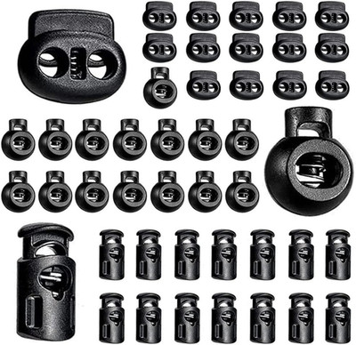 45 Pcs Plastic Cord Locks End Spring Stopper, Spring Cord Toggle for Drawstrings