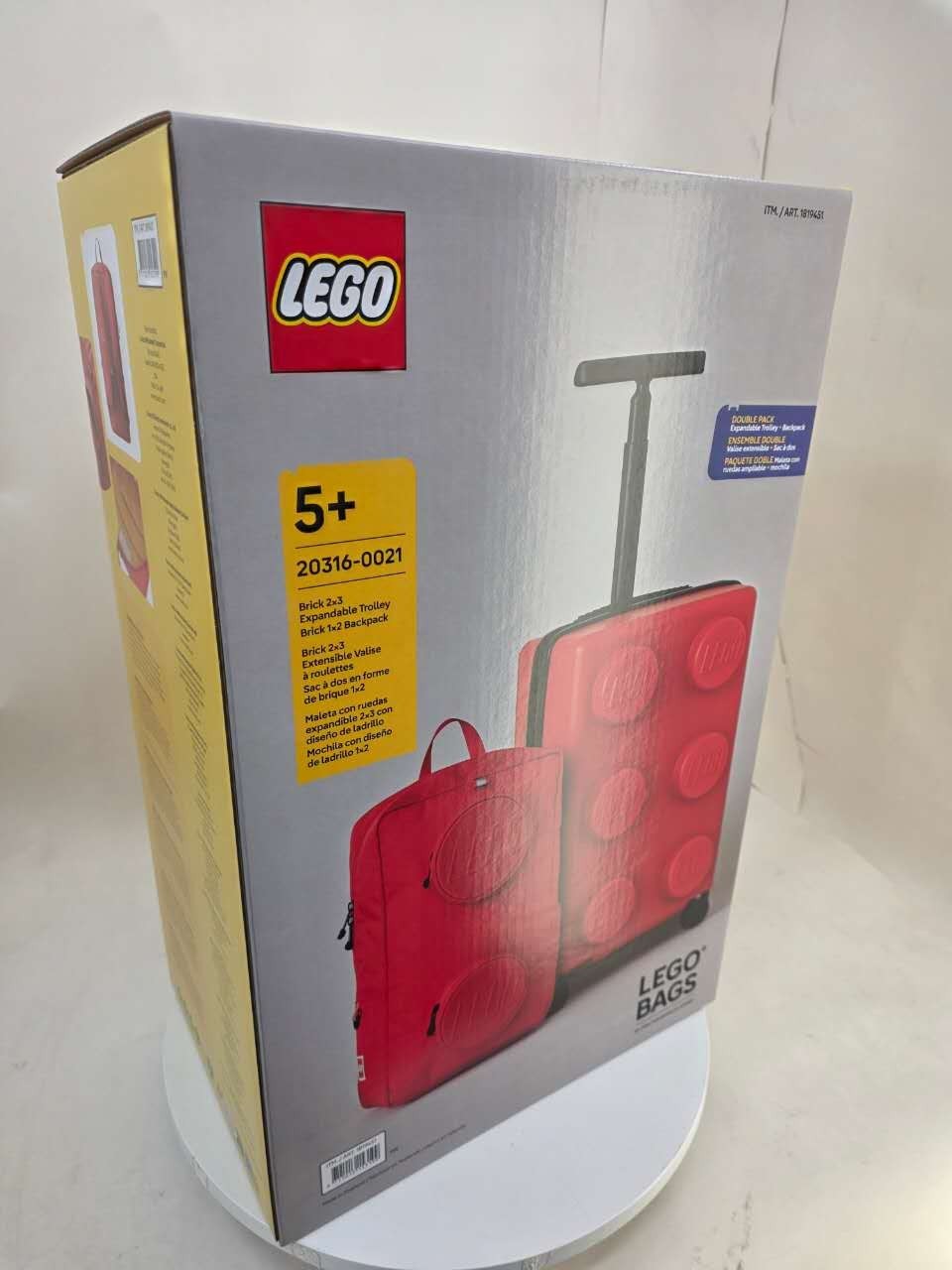 LEGO 2-Piece Luggage Set Expandable Trolley & Backpack Travel Bag Brand New-RED