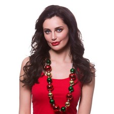 Christmas Bauble Necklace Ladies Xmas Novelty Fancy Dress Party Accessory Bauble