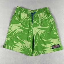 Vineyard Vines Swim Trunks Boys Floral Bathing Suit Shorts Size Small Green