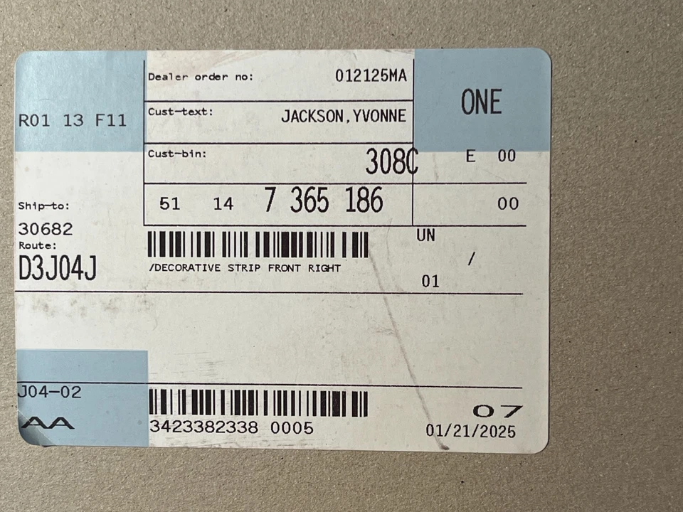 Capucha a rayas originales OEM - blanca derecha - Mini 51-14-7-365-186 2014-2024 nueva en caja Foto 3 de 4