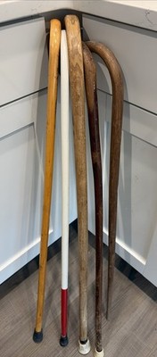 Vintage Wooden Canes Antique Pre Owned Sold As Lot - Lot Of 5