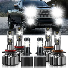 For GMC Sierra 1500 1999-2006 LED Headlight High&Low Beam Fog Light Kit Bulb