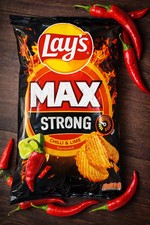3 x Lays Max Crisps Strong Chilli & Lime 120g (Pack of 3) free delivery