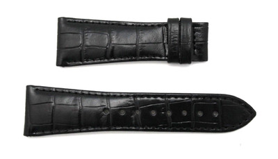 Pierre Balmain Genuine Alligator Grain Leather Black Watch Band Strap 23mm