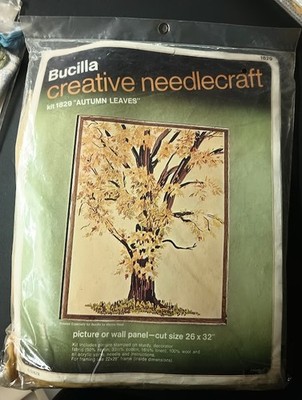 Vintage Bucilla creative needlecraft kit 1829 ''Autumn Leaves''