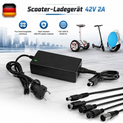 Elektroroller Ladegerät 42V 2A für Elektroroller & Hoverboards mit 5 Anschlüssen