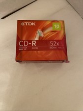 TDK CD-R 10 Pack 80 Min 52x 700 MB Recordable Discs with Jewel Cases New Unused