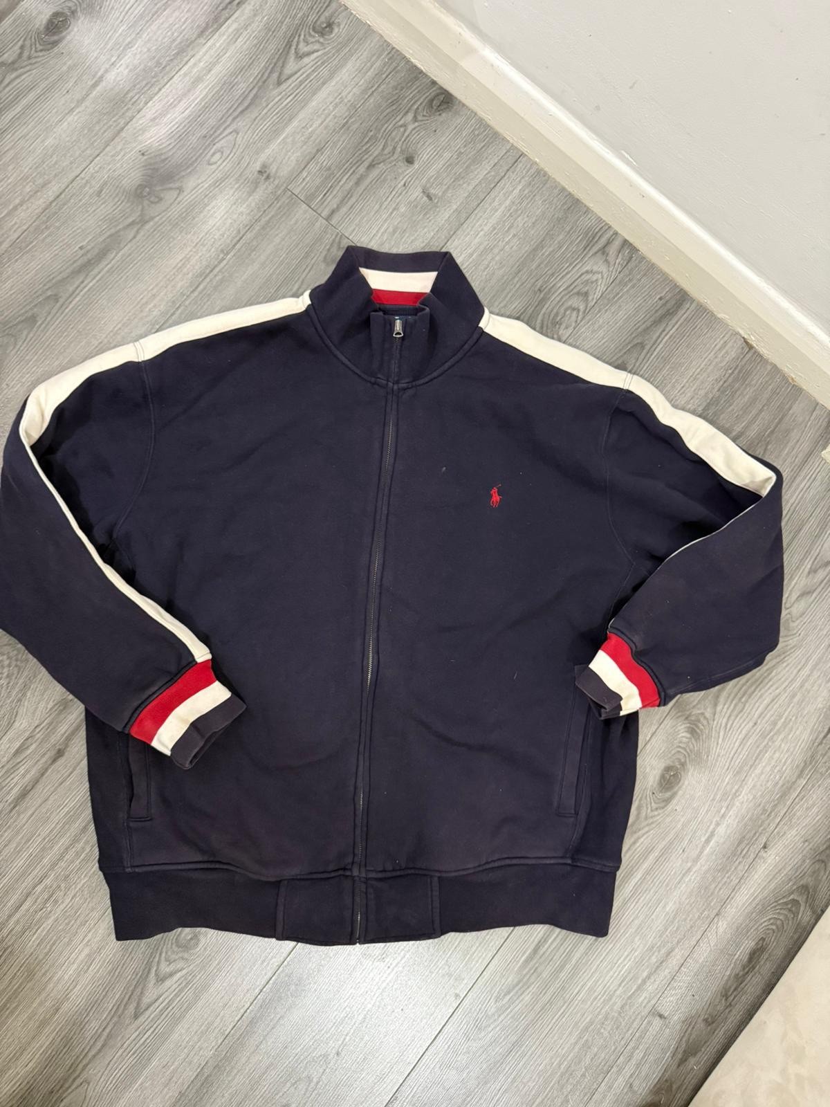 Polo Ralph Lauren Giacca Uomo 2X Nera Full Zip Finto Collo Pony Casual