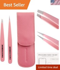 Exclusive Tea Rose Petite Tweezer Set for Precise Brow Shaping - Stainless Steel