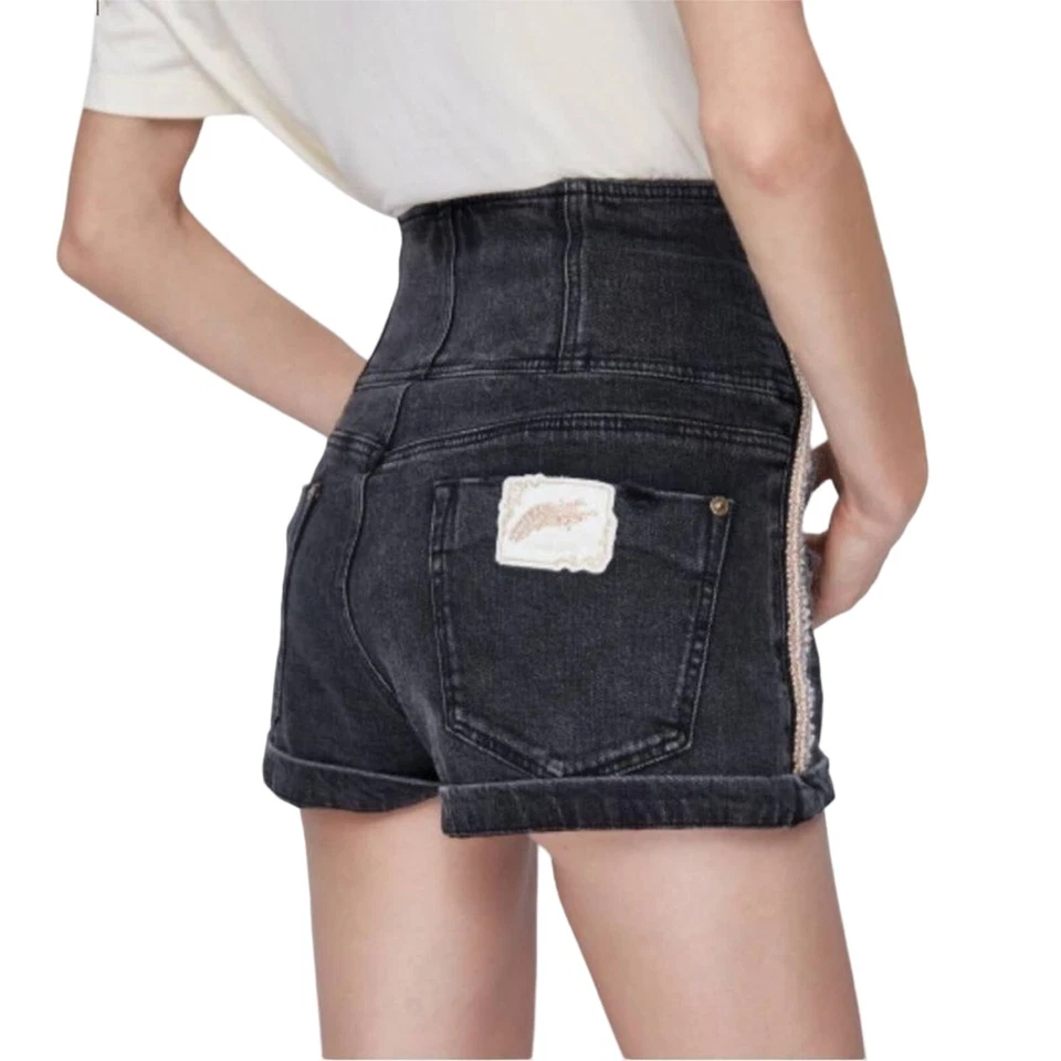 Pantalón Corto Denim Bordado MISS SIXTY Talla 24 Colección Angel Coquete Acubi Y2K Boho Foto 3 de 4