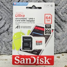 SanDisk 64GB microSDXC 100MB/s Ultra A1 64G micro SD SDXC Class 10 UHS-1 Card