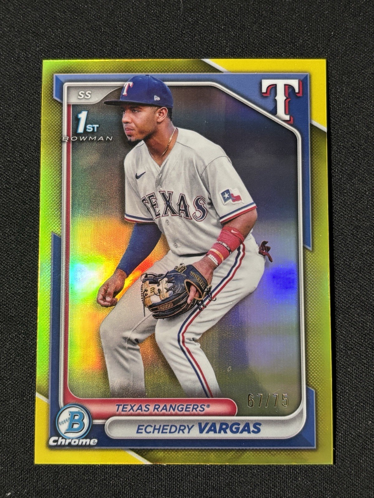 2024 Bowman Chrome 1st ECHEDRY VARGAS Yellow Refractor /75 [Rangers]