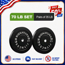 FlexWave Olympic Bumper Plates Pair 35LB Rubber Weight Plates 2 Inch