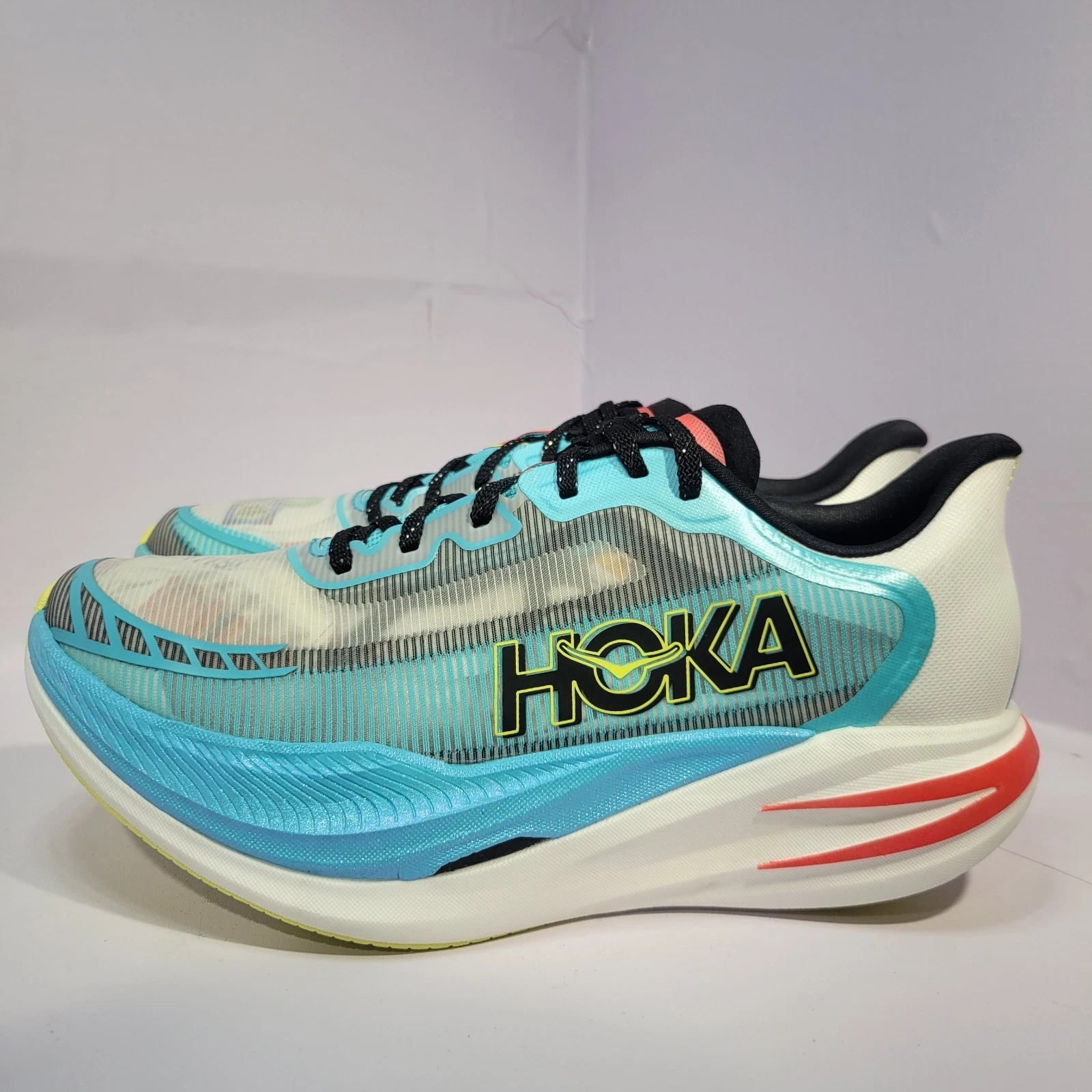 Hoka One Cielo X1 2.0 Unisex Size W8.5 M7.5 Frost Black Running Shoes 1162053