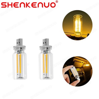 Car USB Night Light, Plug in USB Cars Interior Light, Touch Dimmable Glass Bottl
