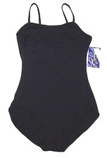 Capezio Camisole Leotard Bodysuit TB49 Cami Team Basics Black New Adult Women L
