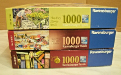 Konvolut Ravensden 1000 Teile Puzzle inkl. Trockenmauer Winter Bauernhof