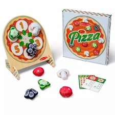 Melissa  Doug Wooden Double-Sided Pizza Topping Toss Game
