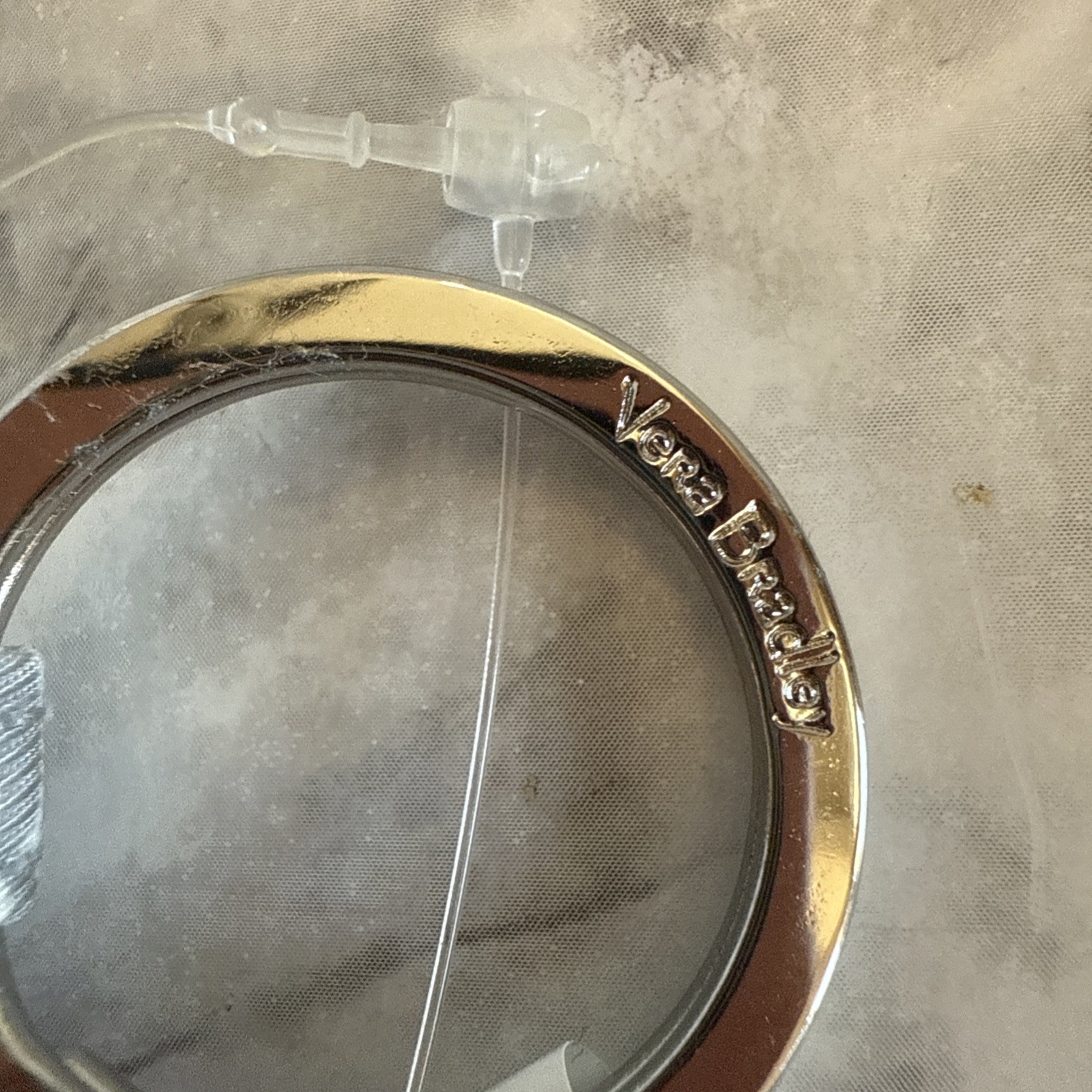 Vera Bradley Performance Twill Zip ID Key Ring  Wallet Cloud Gray Paisley NWT