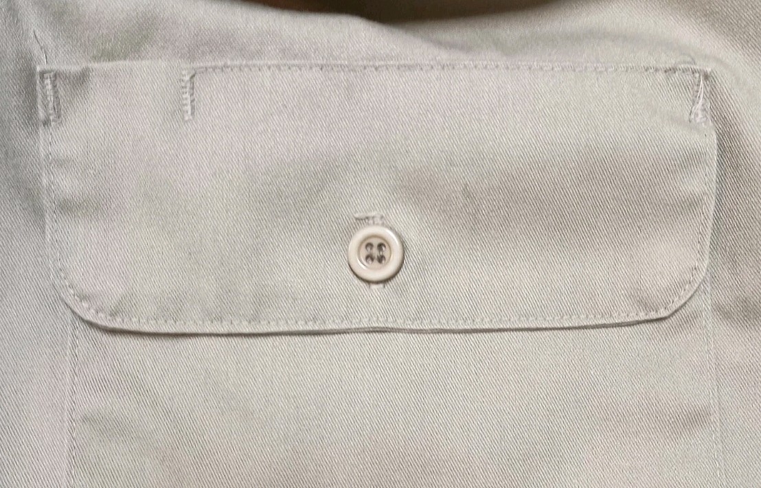 Vintage BIG MAC USA Work Shirt 2XL • Rare 3 Workers Tag • Pale Green Twill image 10