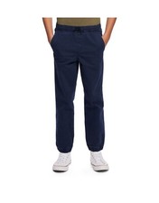 GAP Kids Boys Stretch Twill Jogger Pull On Pants Drawstring Waist Navy Blue