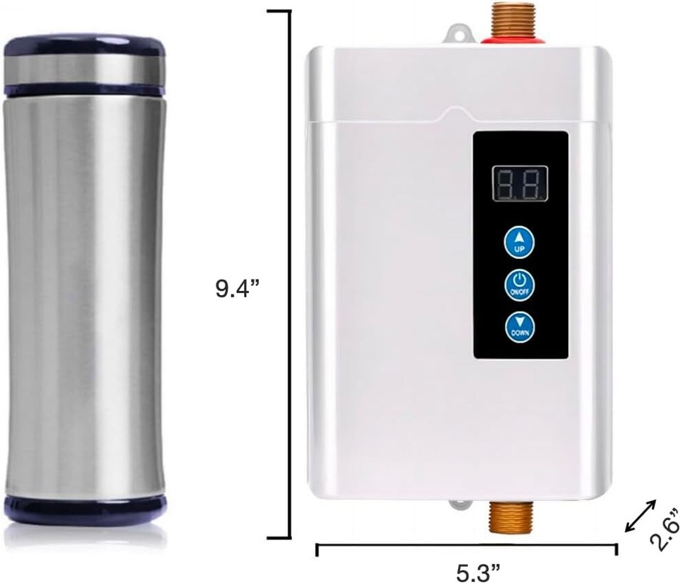 3000W Tankless Electric Water Heater, Portable Instant Hot Water Mini