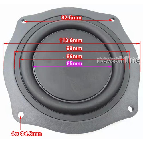 2x 4" inch Audio Speaker Passive Radiator Auxiliary Bass Rubber Vibration Plate - Picture 5 of 11