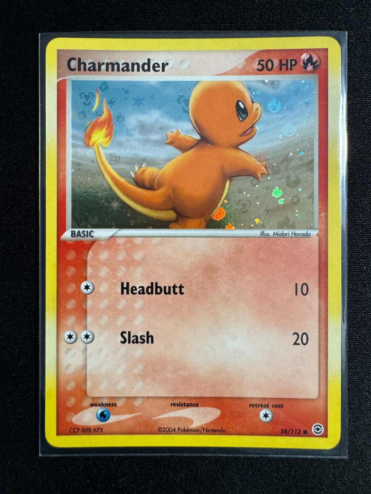 POKEMON FIRE RED & LEAF GREEN 58/112 CHARMANDER REVERSE HOLO RARE NM