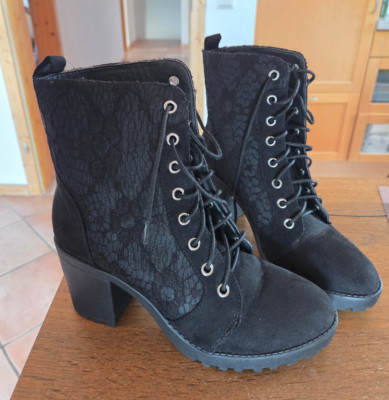 Lascana Stiefeletten/Stiefel Gr. 38, Damen, schwarz, gothic