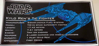 Lego Star Wars Custom UCS Style Sticker for 75179 Kylo Ren's Tie Fighter