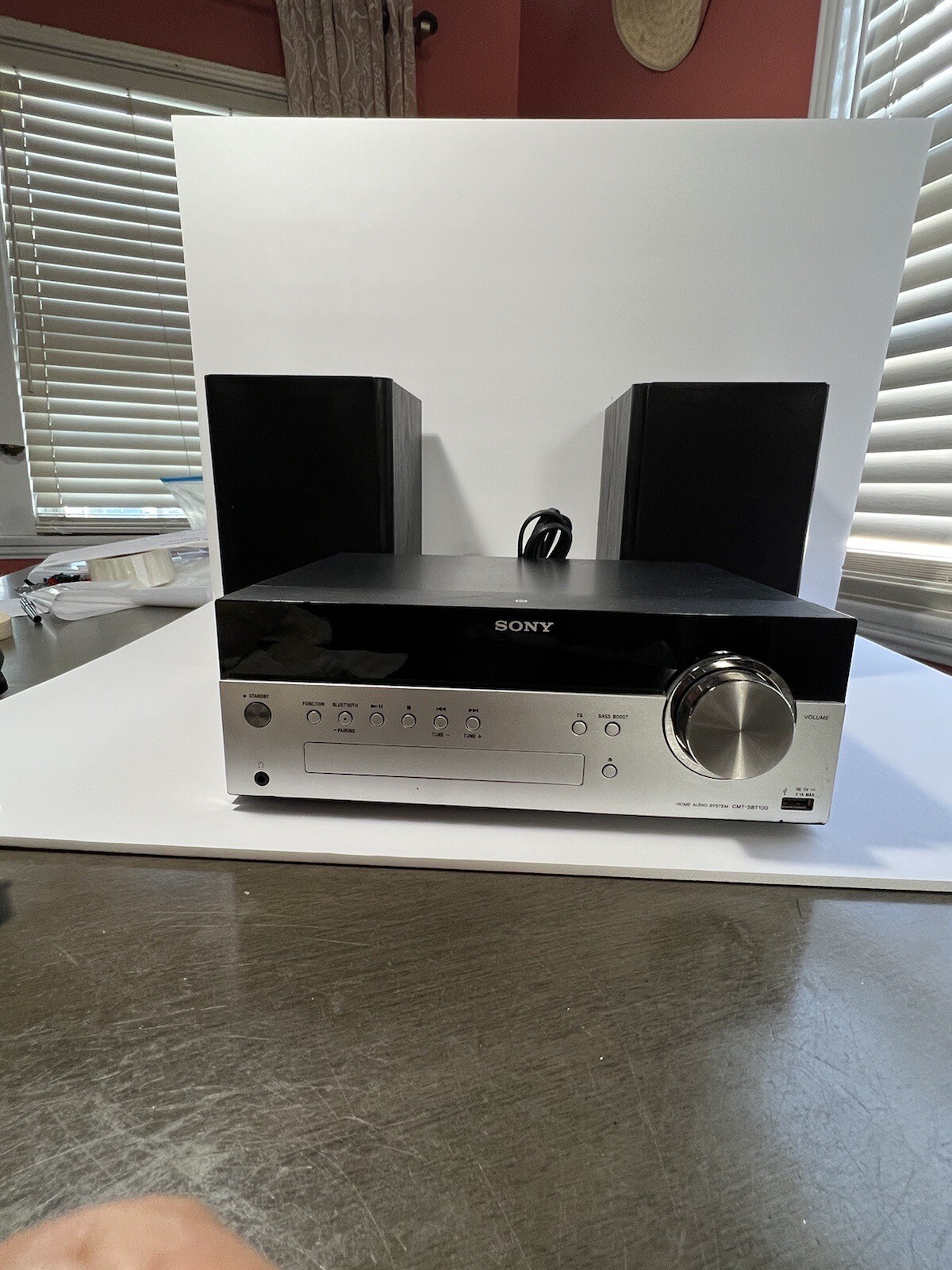 Bookshelf Stereo System Bluetooth Music Black/Gray Sony CMTSBT100