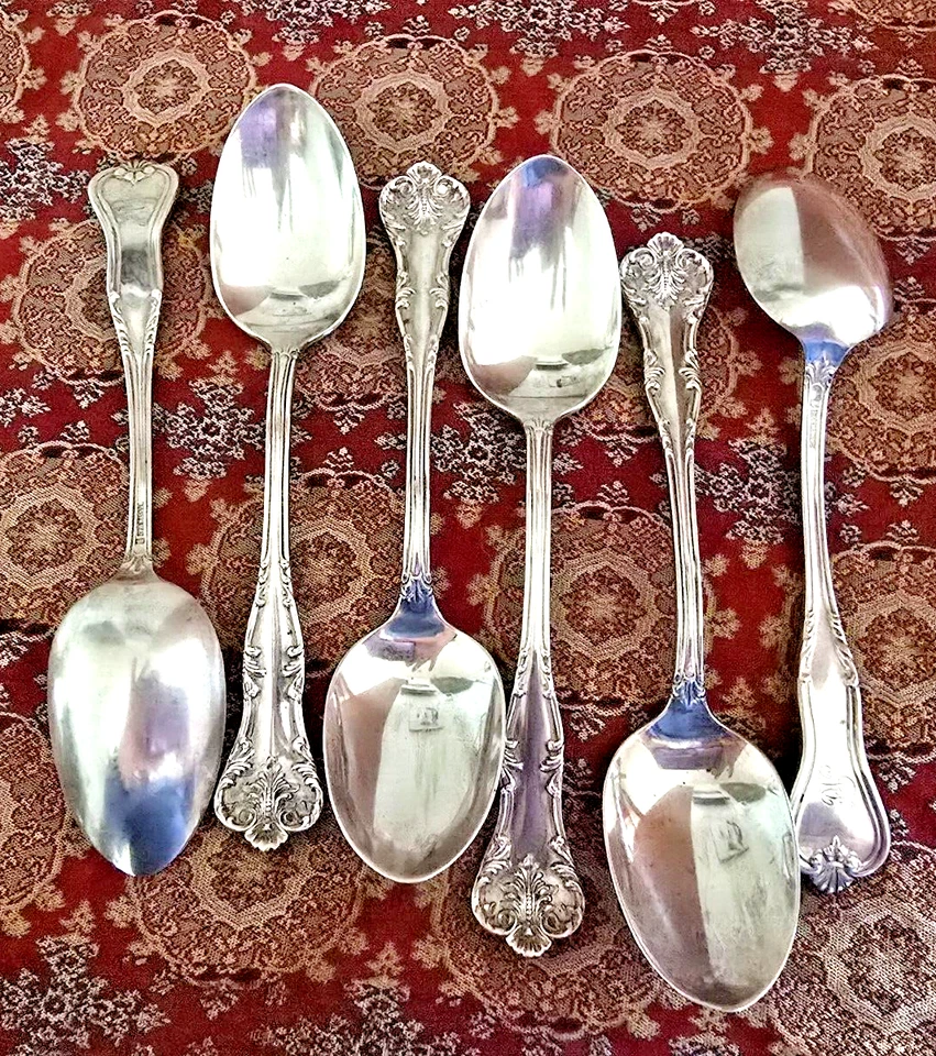 Toalla de plata esterlina/lunt CHATELAINE 5 1/2" cucharaditas (6) 1894; 5 oz. ANTIGUO Foto 2 de 4