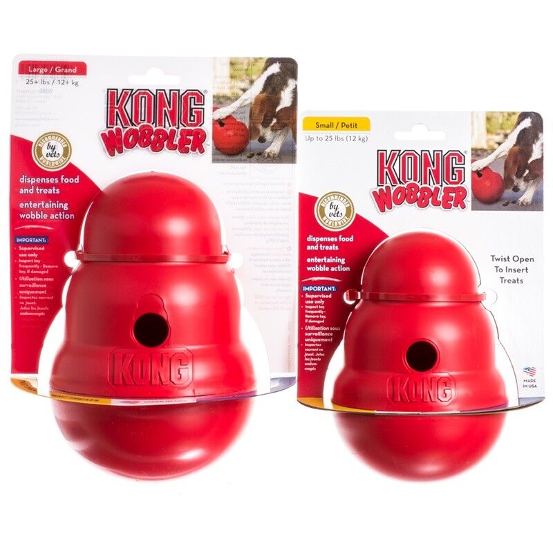 KONG WOBBLER1 chien dog small or large toy dispenser cookies snacks