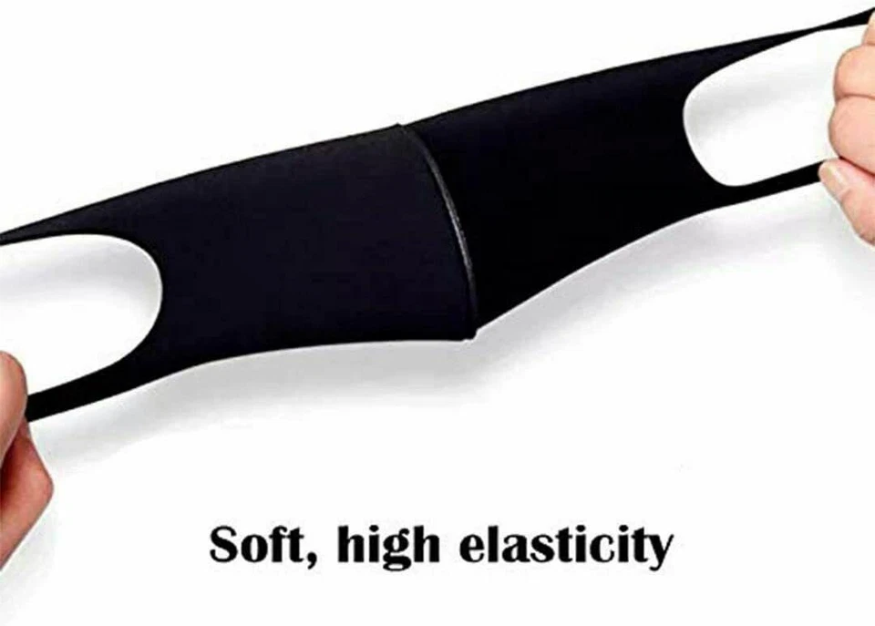 100Pcs Black Unisex Mouth Face Masks Washable Fashion Each Individually Packaged - Image 2 of 4