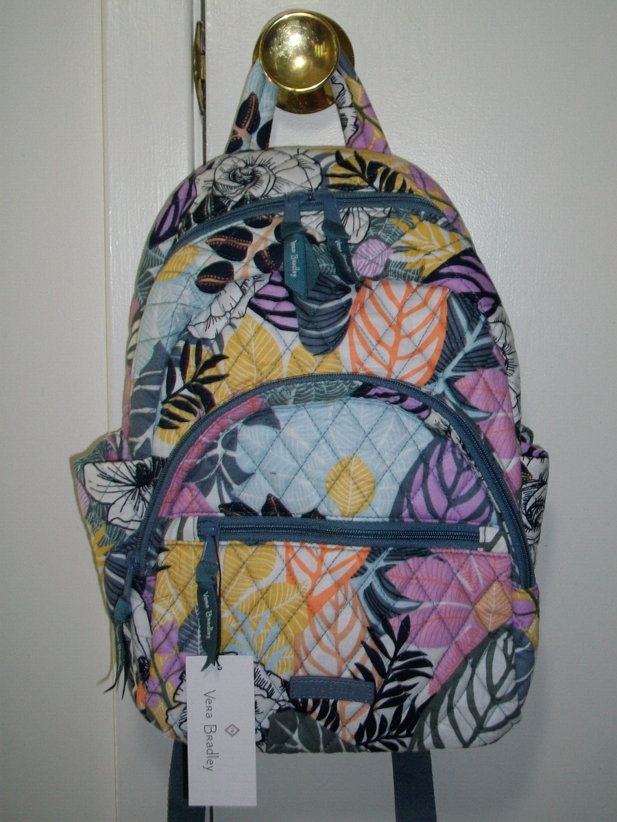 New Vera Bradley Essential Compact Backpack Palm Floral SMALL