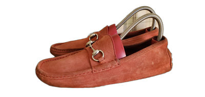 Gucci Red Leather Horsebit Loafers for Men Driving US 12.5 Gucci Mens Classic Horsebit Red Leather Loafers EUR 39 USA  main image 4