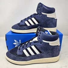 9~12~Men's Adidas Centennial 85 High Top Suede Shoe  Navy White  FZ5992  NEW
