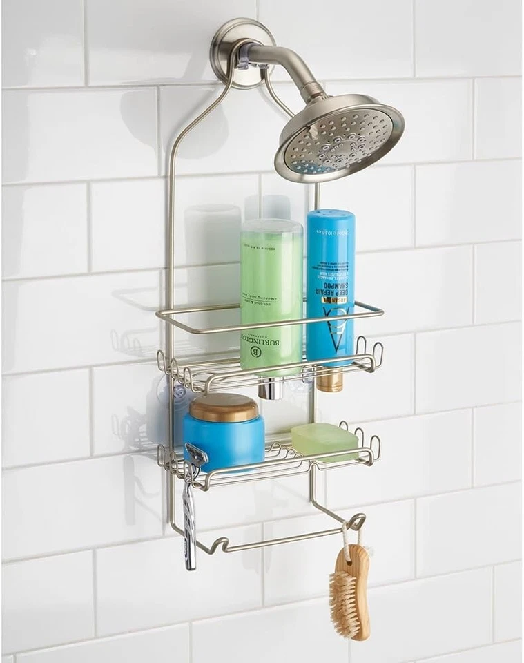 Shower Caddy 21-1/4" H x 4-1/2" W x 9" L Satin Silver, Design 58694 Milo (2-PK) - Image 4 of 4