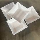 FDG Large White Square Melamine Serving Bowls 9 3/8” Set of 4 each 114 oz NEW