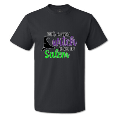 Funny Graphic T Shirts Witches Not Every Witch Lives in Salem Cotton Grave Top