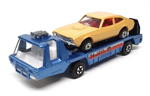 Matchbox Appx 17cm Long K-2 - Recovery Truck & Ford Capri - Met Blue/Cream - Picture 1 of 5
