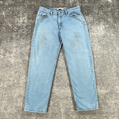 Levis 550 Jeans Mens Actual 36X31 Relaxed Tapered Light Wash Egypt Red Tab Y2K