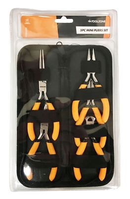 Toolzone 5-teiliges Mini Soft Grip Zangen Set im Zip Case